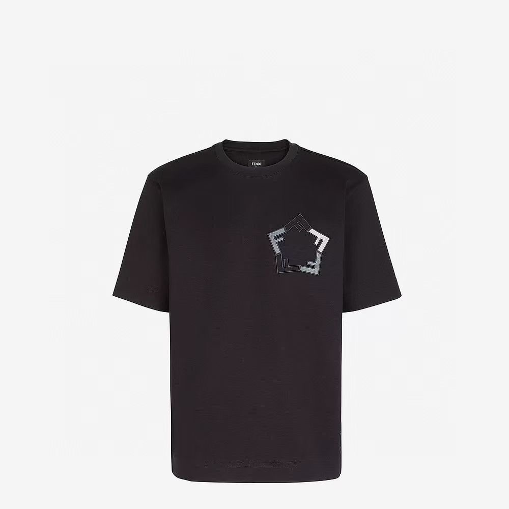 **do** เสื้อยืด Fendi ปัก F นูน 3D ใส่ได้ ชาย หญิง มี 2 สีให้เลือก สินค้าใหม่ ของแท้