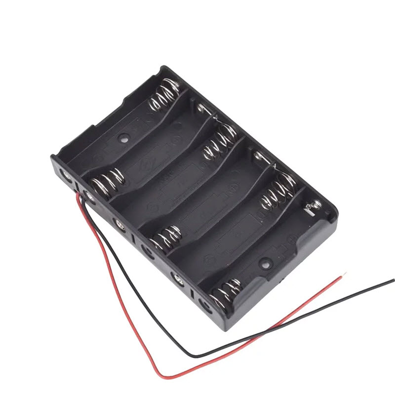 6x1.5V AAx6 CELL Battery Batteries Holder Storage Box 9V Case With Lead Wire