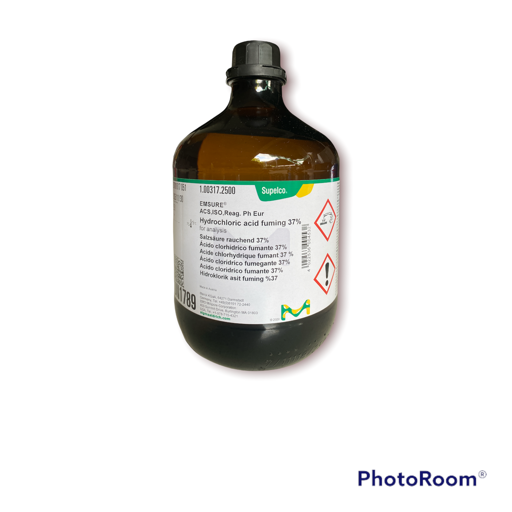 Hydrochloric Acid 37%,2.5 L -Merck