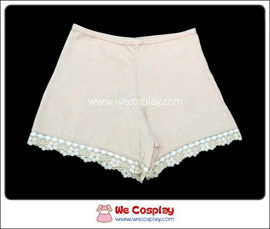 กางเกงซับใน ผ้าคอตต้อน สีเนื้อ ขาขอบลูกไม้