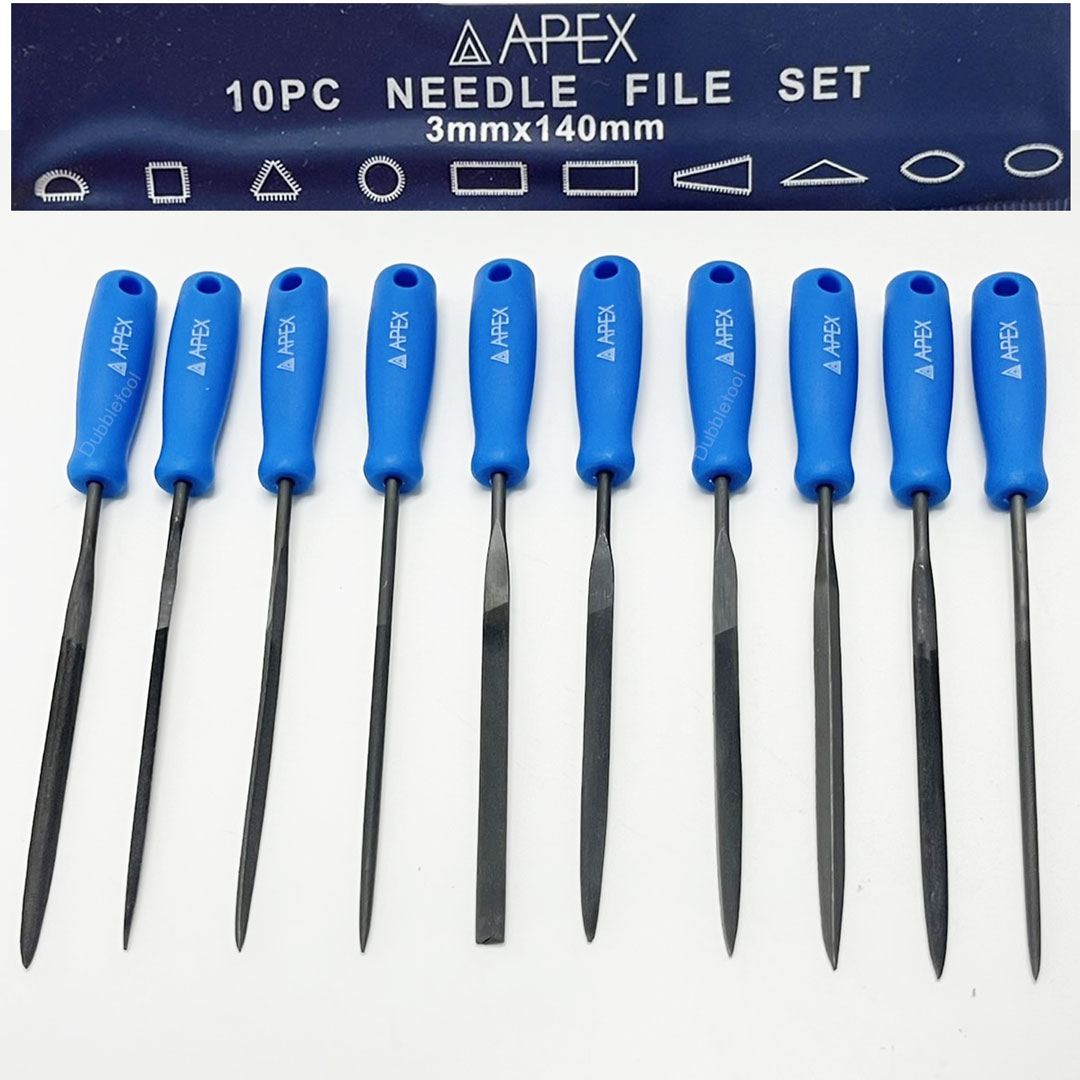 APEX ตะไบ ชุดตะไบ10ชิ้น ชุดตะไบอเนกประสงค์ ชุดตะไบถูเหล็ก APEX (3x140mm.)