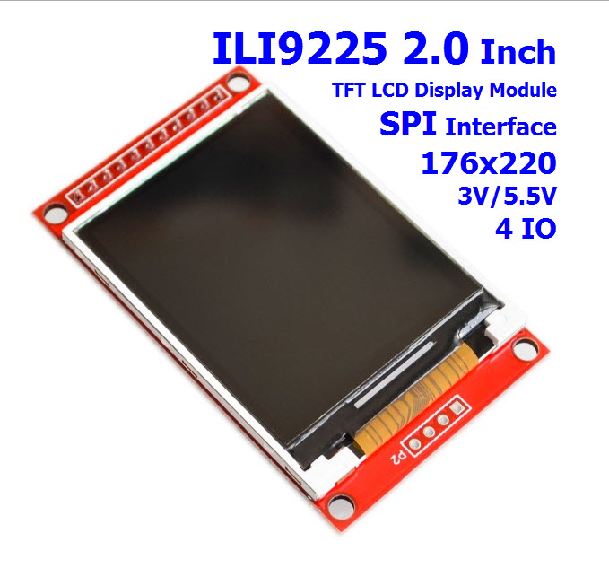 ILI9225 2.0 Inch TFT Display Module SPI Interface 176x220
