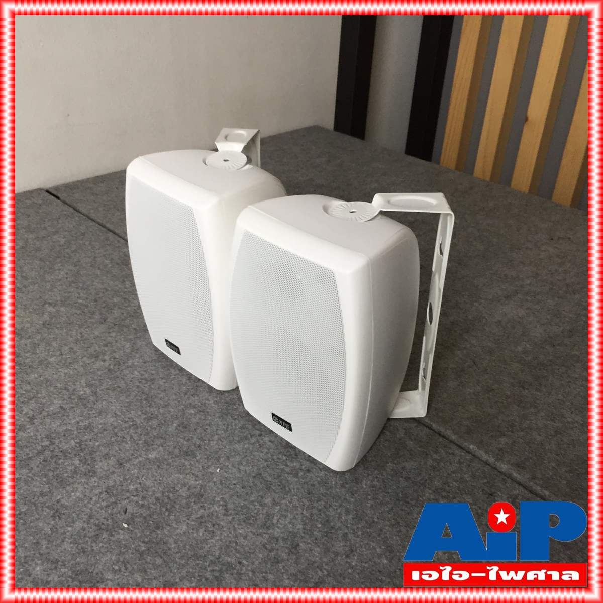 สีขาว 1คู่ NPE NP-402 ตู้ ลำโพง แขวน 4นิ้ว ตู้ลำโพง ติดผนัง NP 402 ลำโพงติดผนัง NP402 เอไอ-ไพศาล