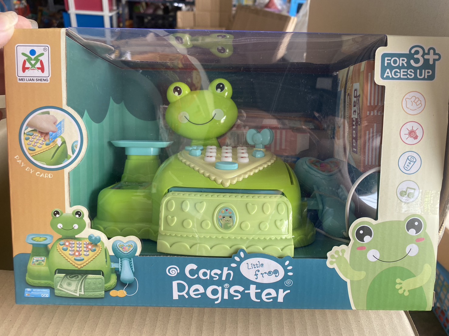 LS820A53 ของเล่นเด็กแคชเชียร์กบใส่ถ่าน แคชเชียร์ของเล่น ปลีกชิ้นละ