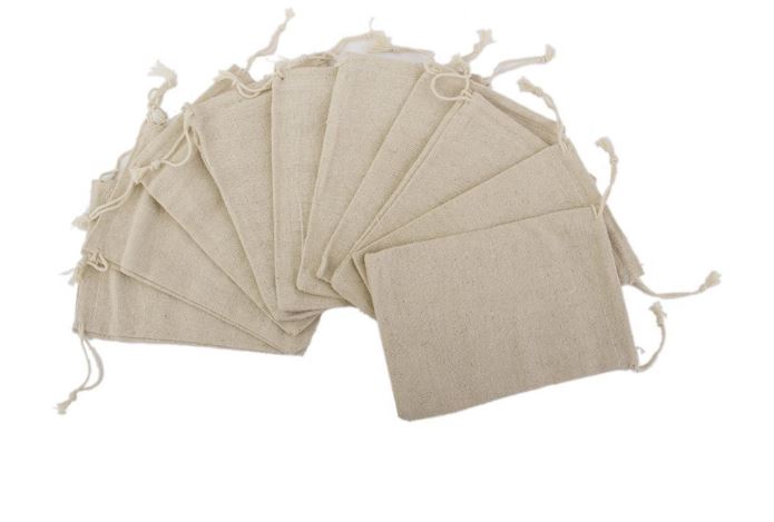 ถุงผ้าป่าน ถุงผ้าลินิน ใส่ของชำร่วย ใส่ข้าว ขนาด 8x10 cm ถุงใส่ของขวัญ สไตล์วินเทจ สุดคลาสสิค 699051
