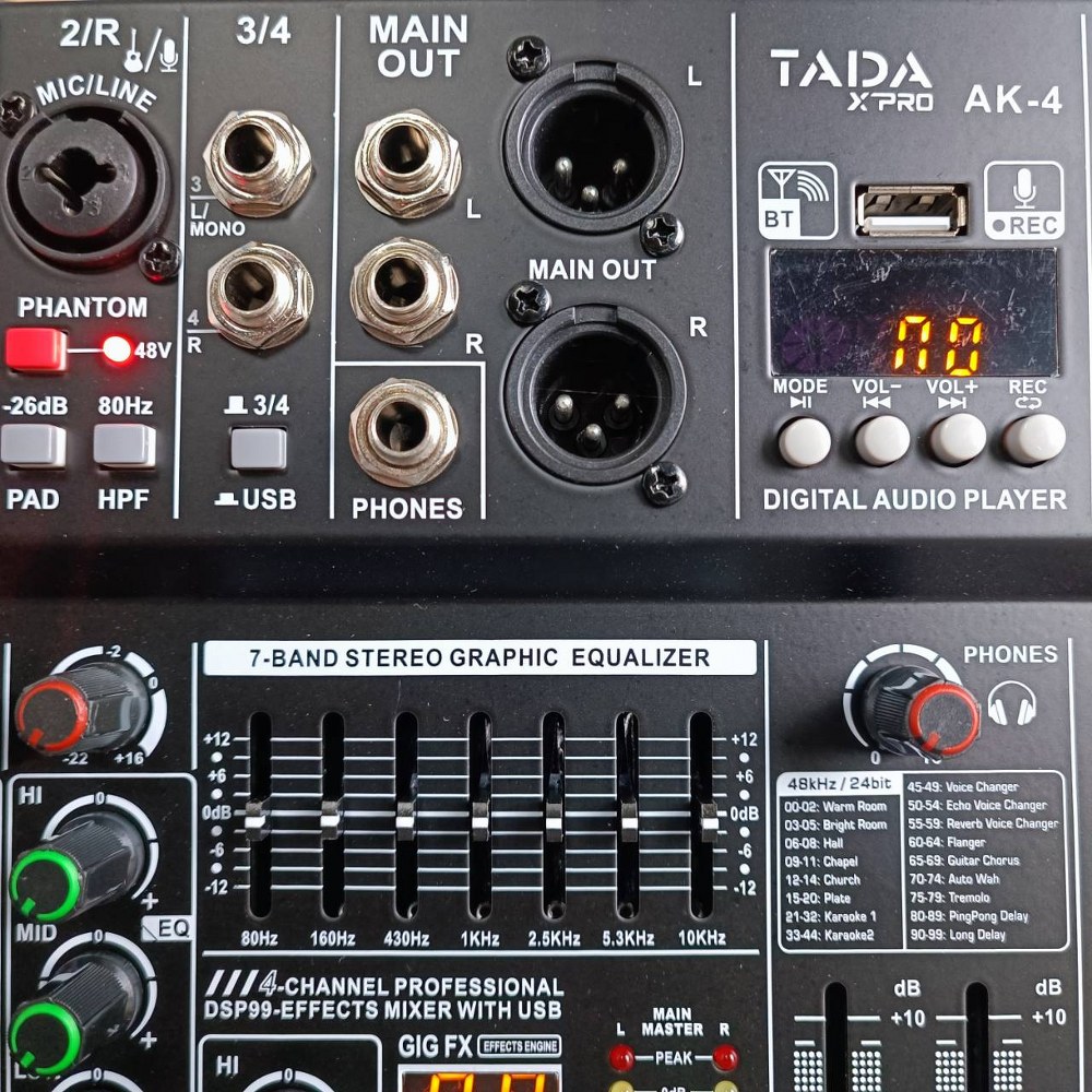 TADA AK-4 MIXER มิกเซอร์ มิกเซอร์อนาล็อก 4 แชนแนล มิกซ์ เครื่องผสมสัญญาณเสียง ธาดา AK 4 AK4 เอไอ-ไพศาล