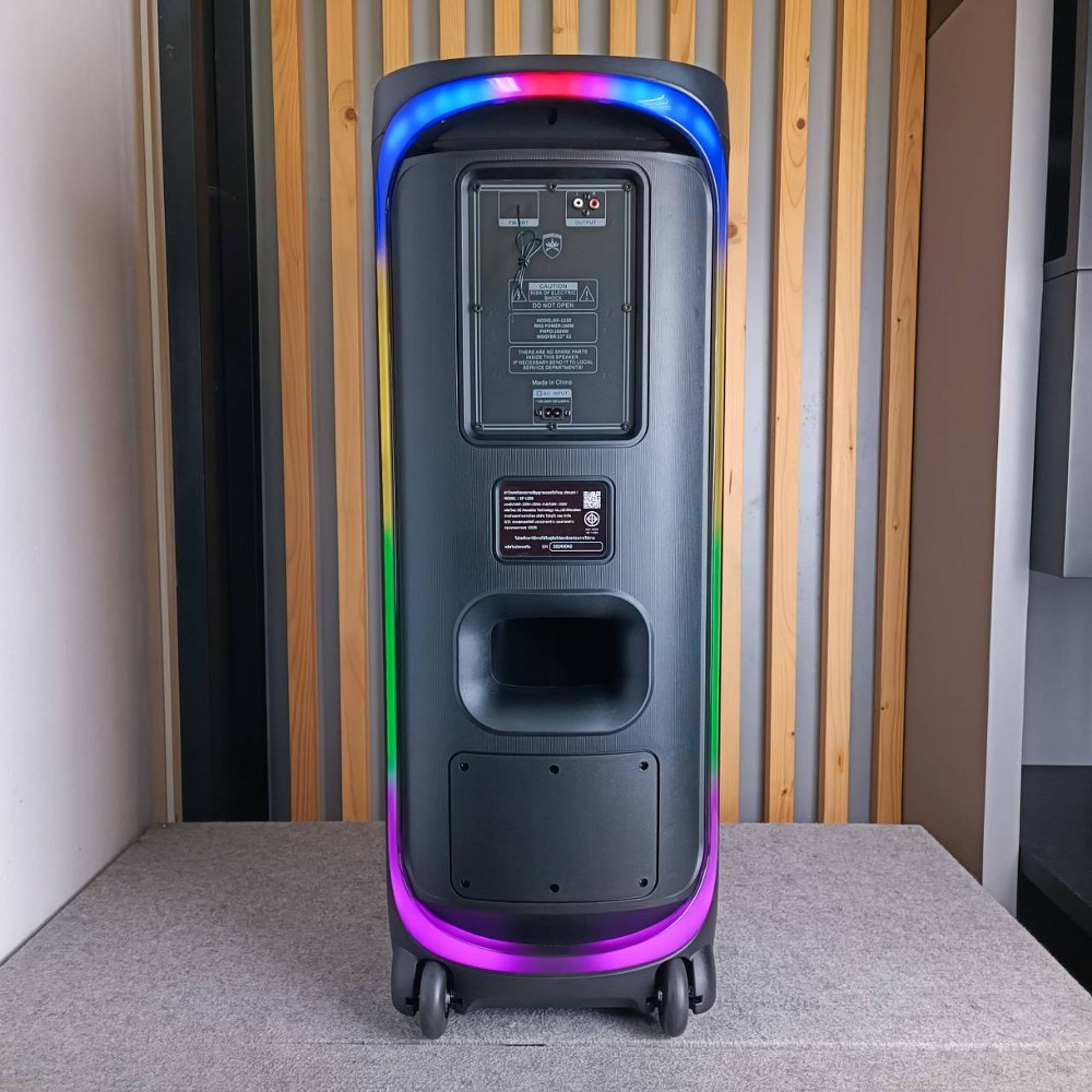 PROEUROTECH KF-12SE ตู้ลำโพง PARTY 12นิ้วx2 พร้อมไมค์ลอย KF 12SE KF12SE ลำโพงล้อลาก+ไมค์ลอย ตู้ลำโพงมีแอมป์ในตัว 12นิ้ว 2ทาง มีไฟกระพริบตามเสียงเพลง PROEURO TECH เอไอ-ไพศาล