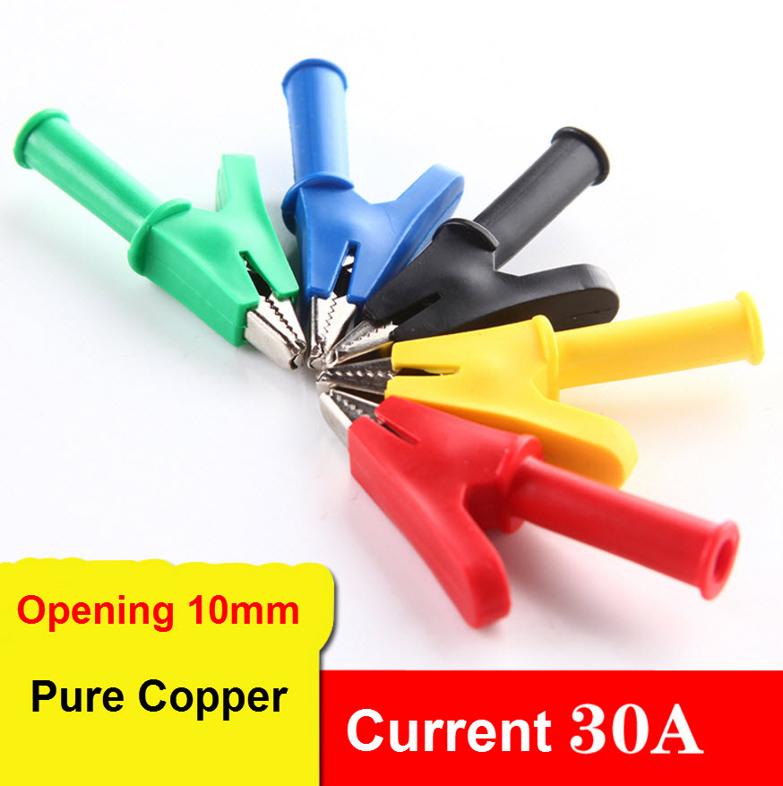 4mm plug-in high current pure copper alligator clip opening 10MM