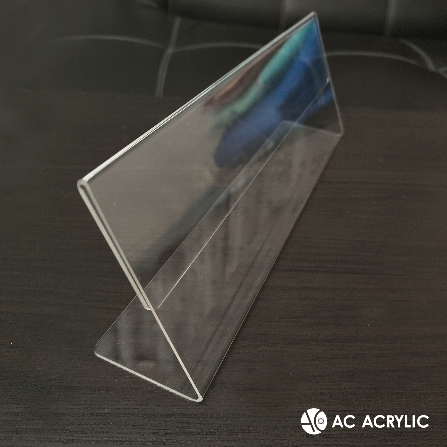 ป้ายอะคริลิคตั้งโต๊ะ 30x10.5 cm อะคริลิคใส 1 หน้า ทรง L (30x10.5)
