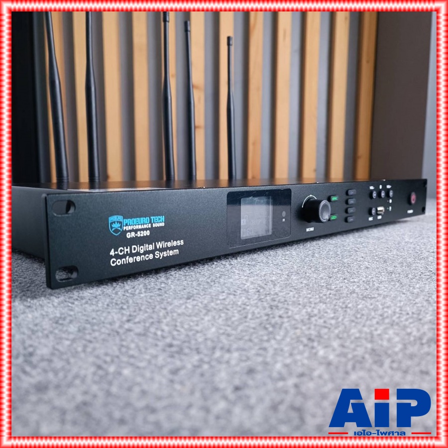 PROEUROTECH GR-5200 เครื่องควบคุม เครื่องควบคุม ชุดประชุมไร้สาย ไมค์ประชุม ชุดควบคุมไมค์ระบบไร้สาย ความถี่ที่ใช้งานเป็นความถี่ย่าน UHF โดยสามารถเปลี่ยนความถี่ได้ GR 5200 GR5200 เอไอ-ไพศาล