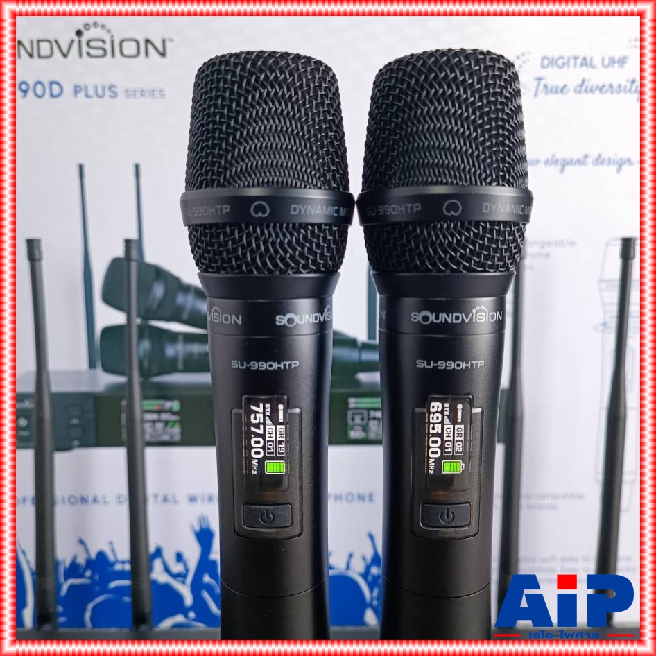 SOUNDVISION SU-990D/HTP PLUS ไมค์ลอยถือคู่ ไมโครโฟนไร้สายการใช้งานในย่าน UHF 694.4 – 702.7 และ 748.3 – 757.7 MHz SU 990D/HT SU990D/HT เอไอ-ไพศาล