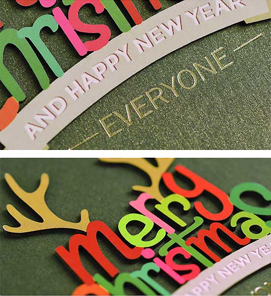 การ์ดคริสต์มาส ลายไม้ฉลุ Merry Christmas