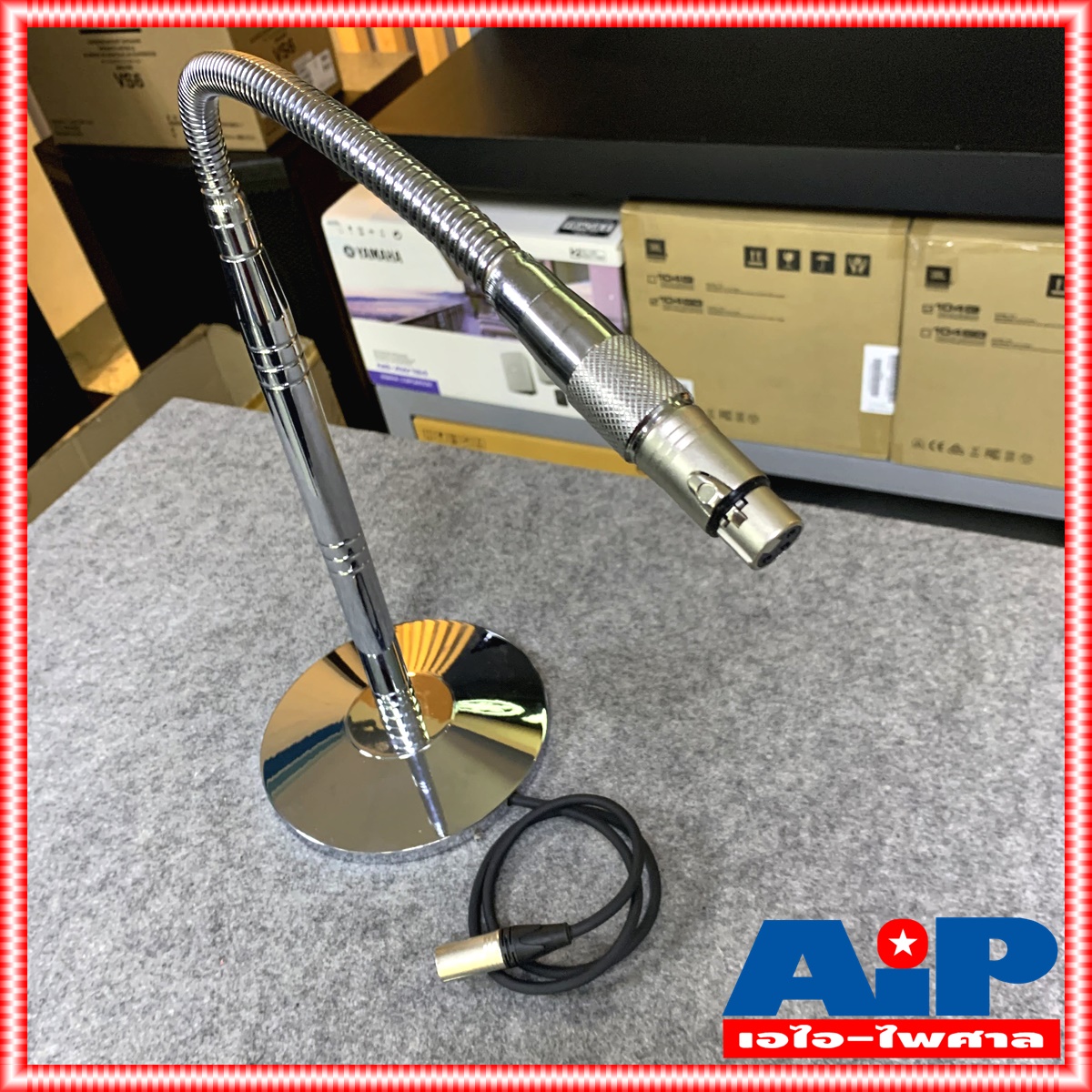 (ไม่รวมไมค์) ขาตั้งไมค์พิธีสงฆ์ชุบ ตัวใหญ่ ขาตั้งไมค์ ขาตั้งไมโครโฟน โครเมี่ยม พิธีสงฆ์ สำหรับพระ งานพุทธบูชา มีสายไมค์ติดตั้งอยุ่ภายใน พร้อมใช้งาน เอไอ-ไพศาล