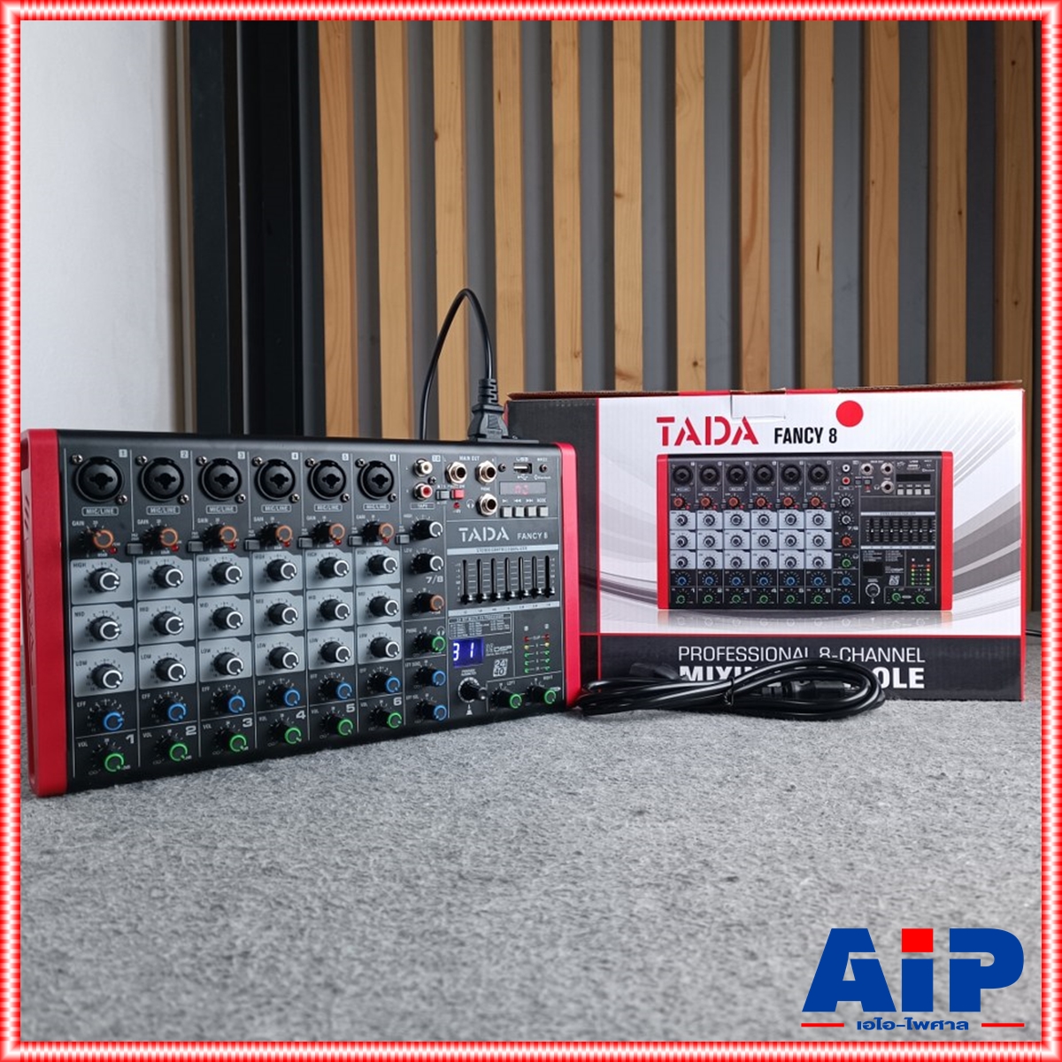 TADA FANCY-8 MIXER สีแดง มิกเซอร์ TADA FANCY 8 มิกเซอร์อนาล็อกขนาดเล็ก USB บลูทูธ พร้อมช่อง Line จำนวน 6 ช่อง เอไอ-ไพศาล