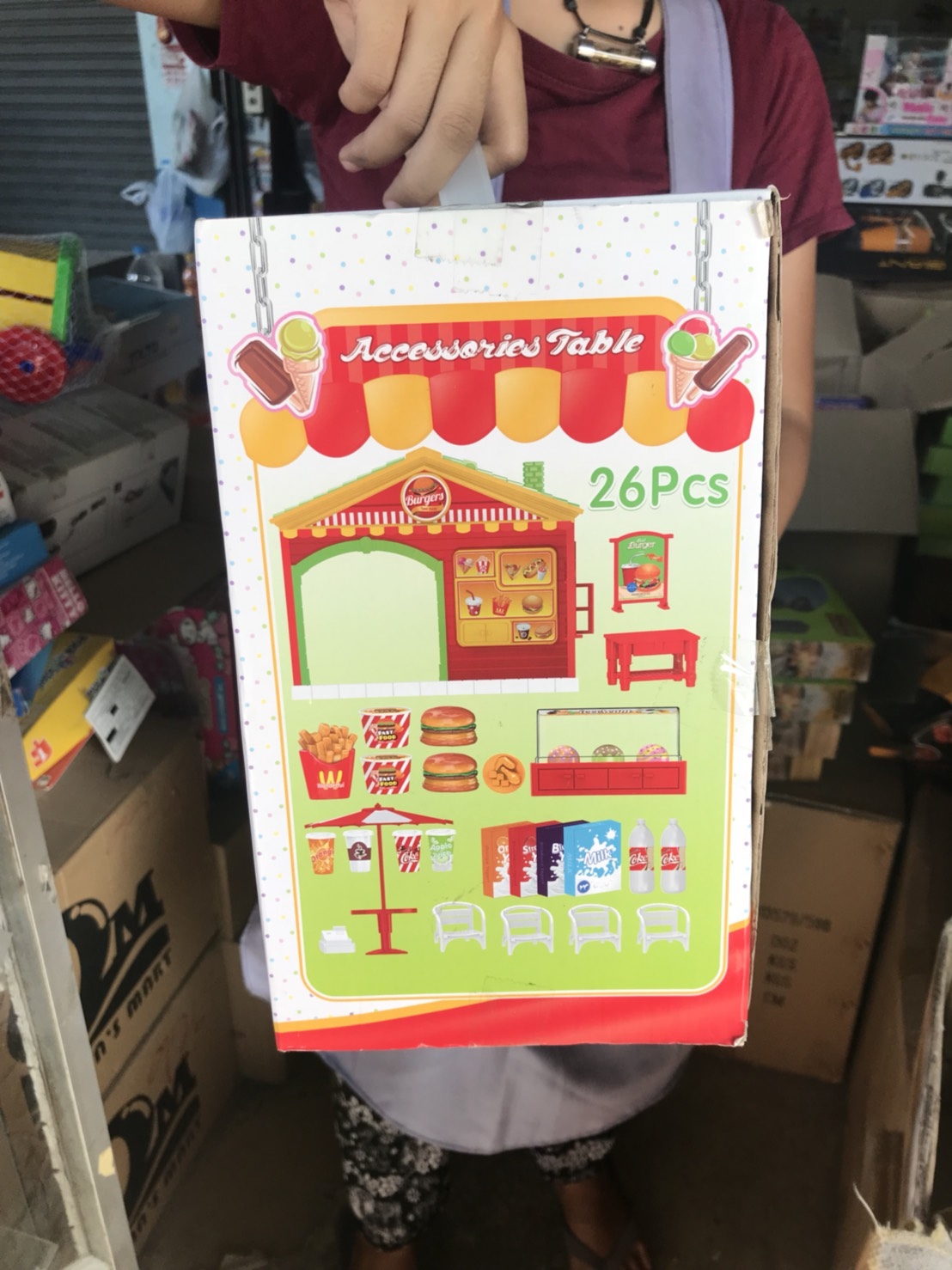 71022A ของเล่นร้านแฮมเบอร์เกอร์มีเสียงไฟ