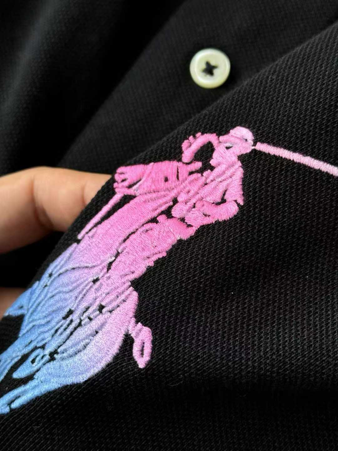 **do**เสื้อคอโปโล Ralph Lauren ปักม้าสีชมพูฟ้า สินค้าใหม่ ของแท้