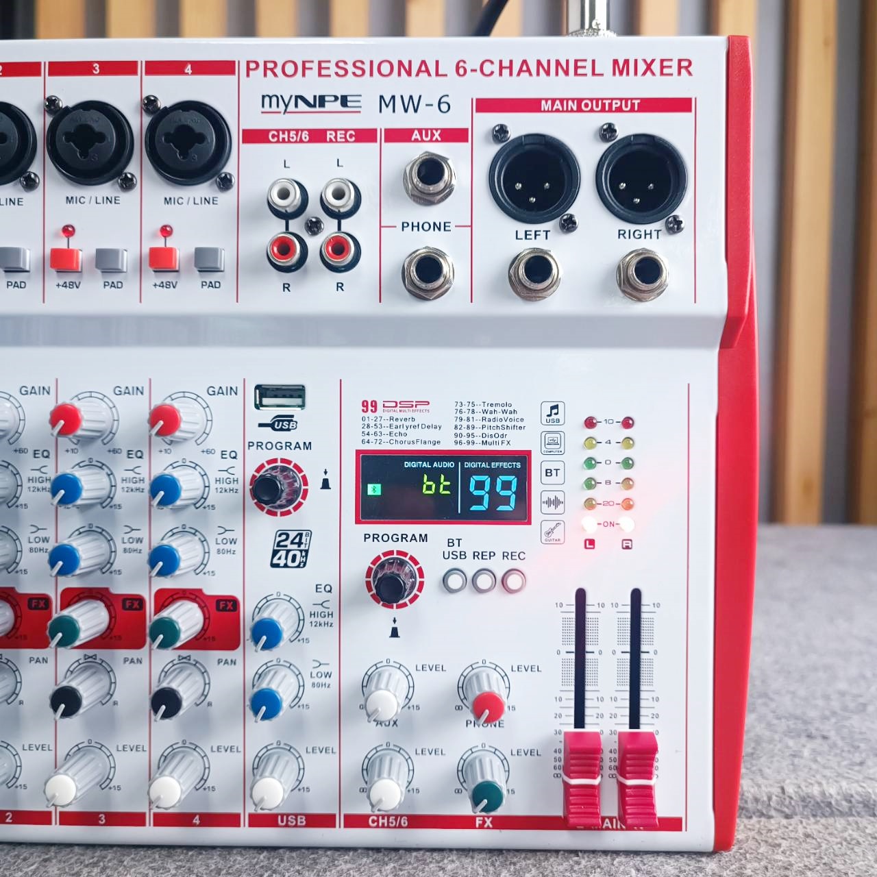 MYNPE MW-6 MIXER มิกเซอร์ 6 channel เอฟเฟคแท้ 99 DSP คาราโอเกะ อนาล็อก 4Mono 1St MW6 MW 6 เอไอ-ไพศาล