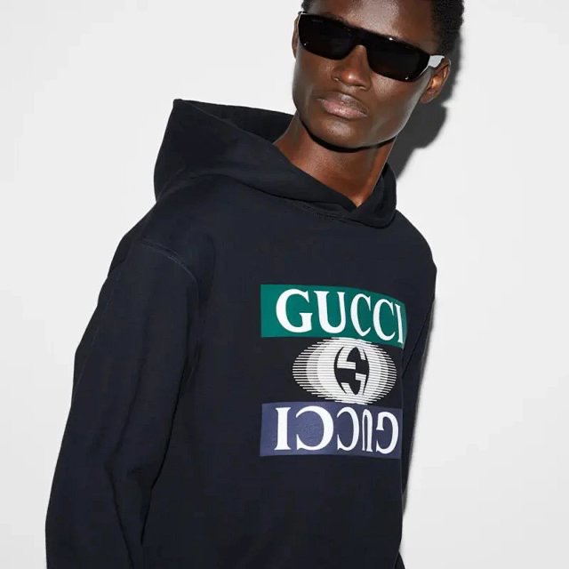 **Mix** เสื้อฮู้ด Gucci COTTON JERSEY HOODED SWEATSHIRT ใส่ได้ ชาย หญิง สินค้าใหม่ ของแท้