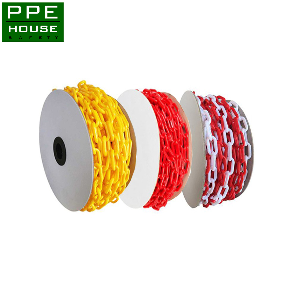 โซ่พลาสติกกั้นเขต สีเหลือง