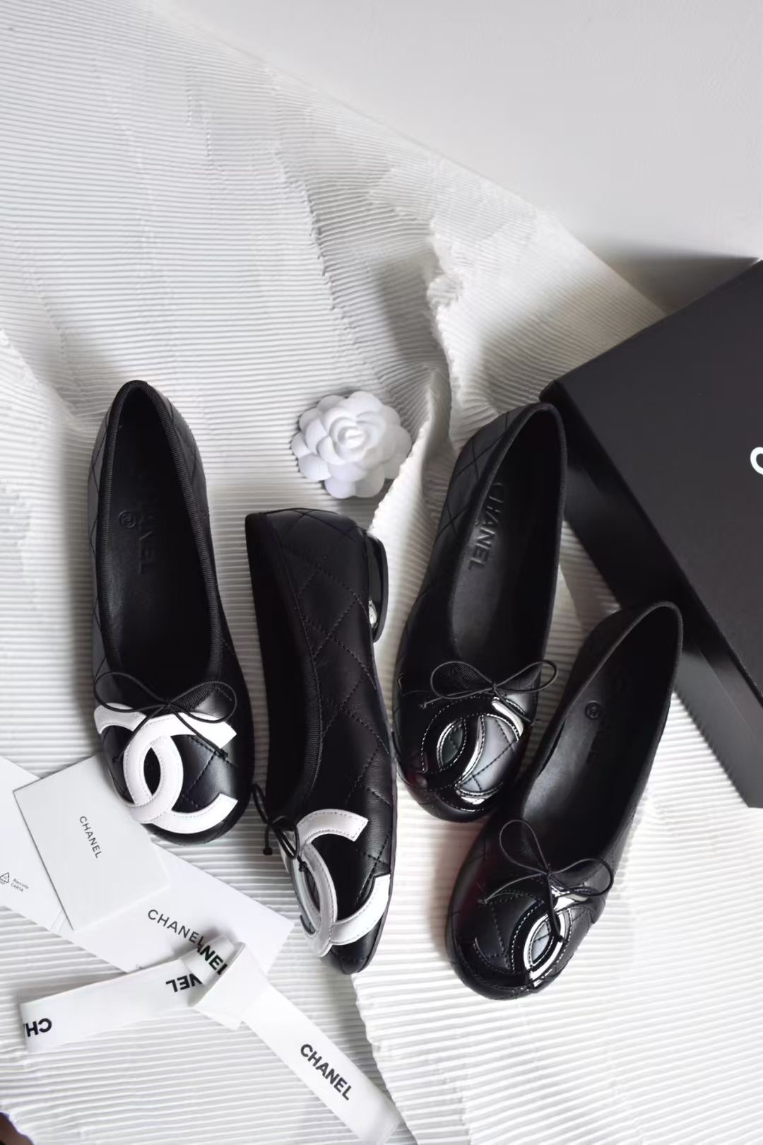 **do** รองเท้าหนังแท้ Chanel Ballet Double C มี 2 สี มีไซส์ 35-40 สินค้าใหม่ ของแท้