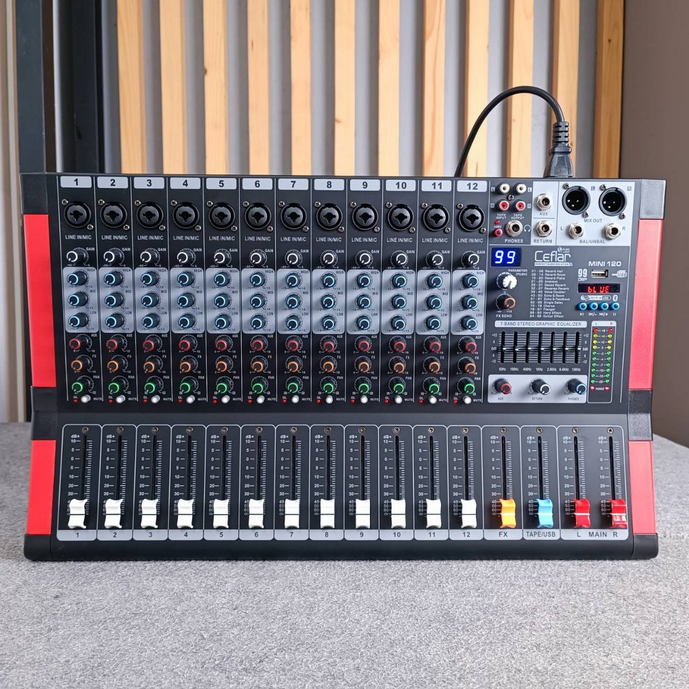 Ceflar MINI-120 MIXER มิกเซอร์อนาล็อก 12 แชนแนล บลูทูธ Bluetooth mixer เอฟเฟคแท้ 99DSP MINI 120 MINI120 เอไอ-ไพศาล