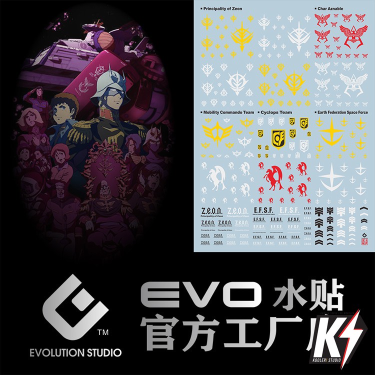 Waterdecal EVO UC 0079 Zeon Logo #ดีคอลน้ำสำหรับติดกันพลา กันดั้ม Gundam พลาสติกโมเดลต่างๆ