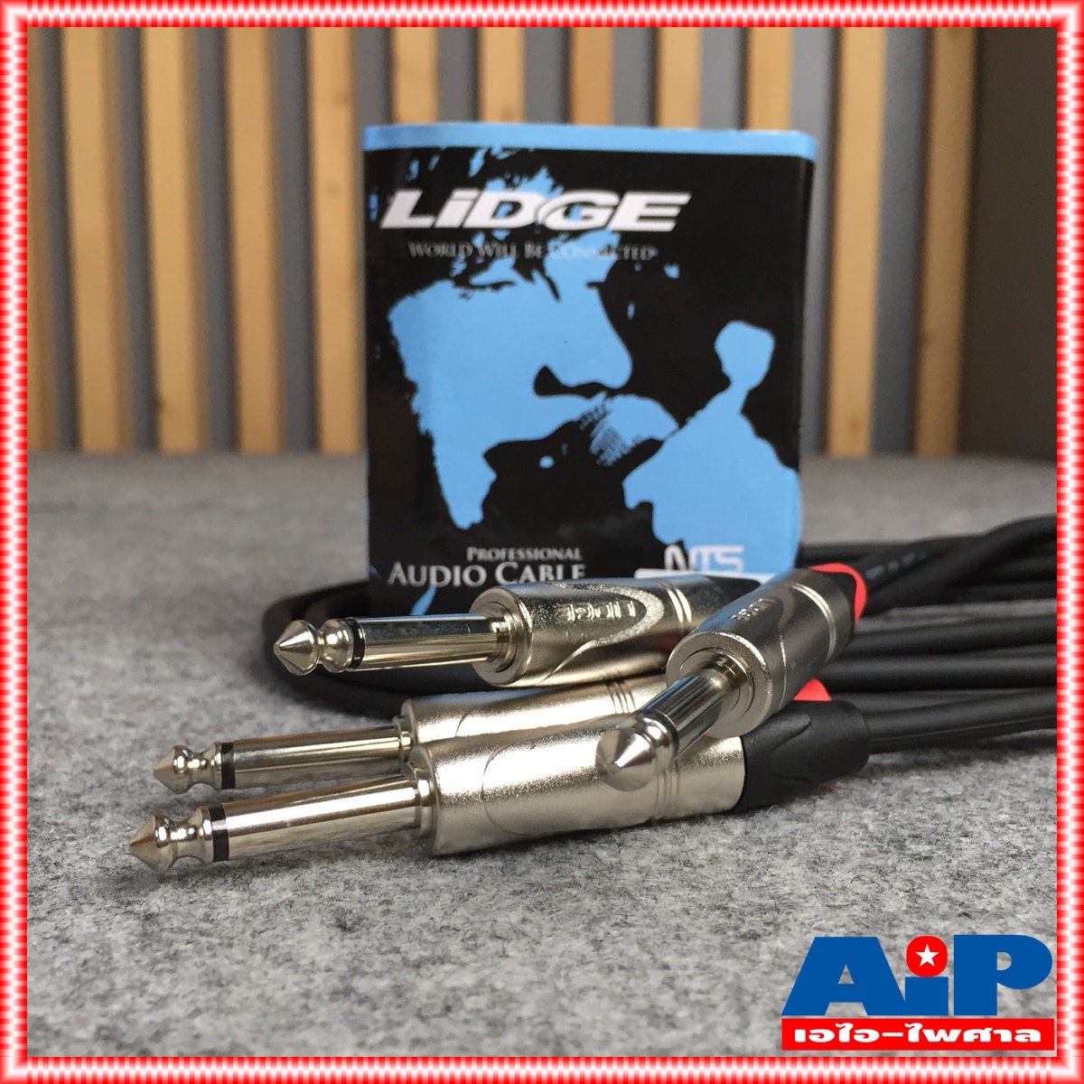 สายคู่ข้างละ2หัว 1.5เมตร LIDGE YM-713 สาย MIC - MIC x2 สายดำ YM 713 YM713 สายสัญญาณเสียง PHONE ออก PHONE ข้างละ2หัว สายสัญญาณ