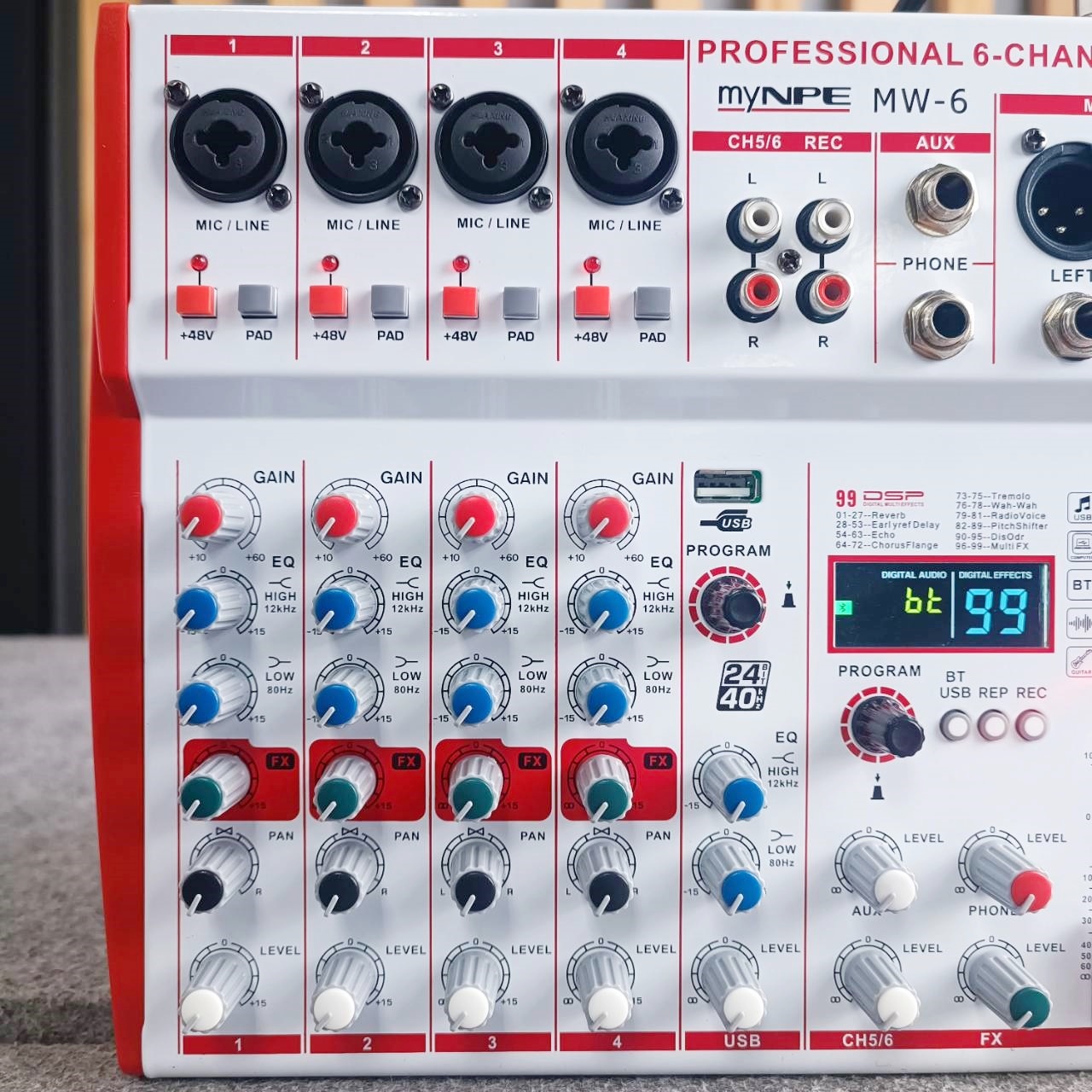 MYNPE MW-6 MIXER มิกเซอร์ 6 channel เอฟเฟคแท้ 99 DSP คาราโอเกะ อนาล็อก 4Mono 1St MW6 MW 6 เอไอ-ไพศาล