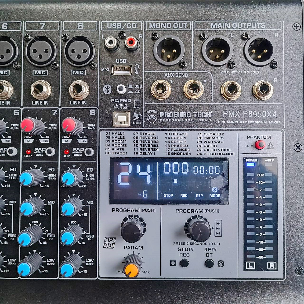 PROEUROTECH PMX-P8950 X4 POWERMIXER+บูลทูส มิกเซอร์ PMX P8950 เพาเวอร์มิกเซอร์ PMXP8950 เอไอ-ไพศาล