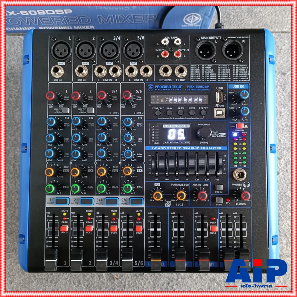 PROEUROTECH PMX-608 POWERMIXER เพาเวอร์มิกซ์ มิกซ์ มิกเซอร์ PMX 608 PMX608 เครื่องเสียง เครื่องปรับแต่งเสียง เอไอ-ไพศาล