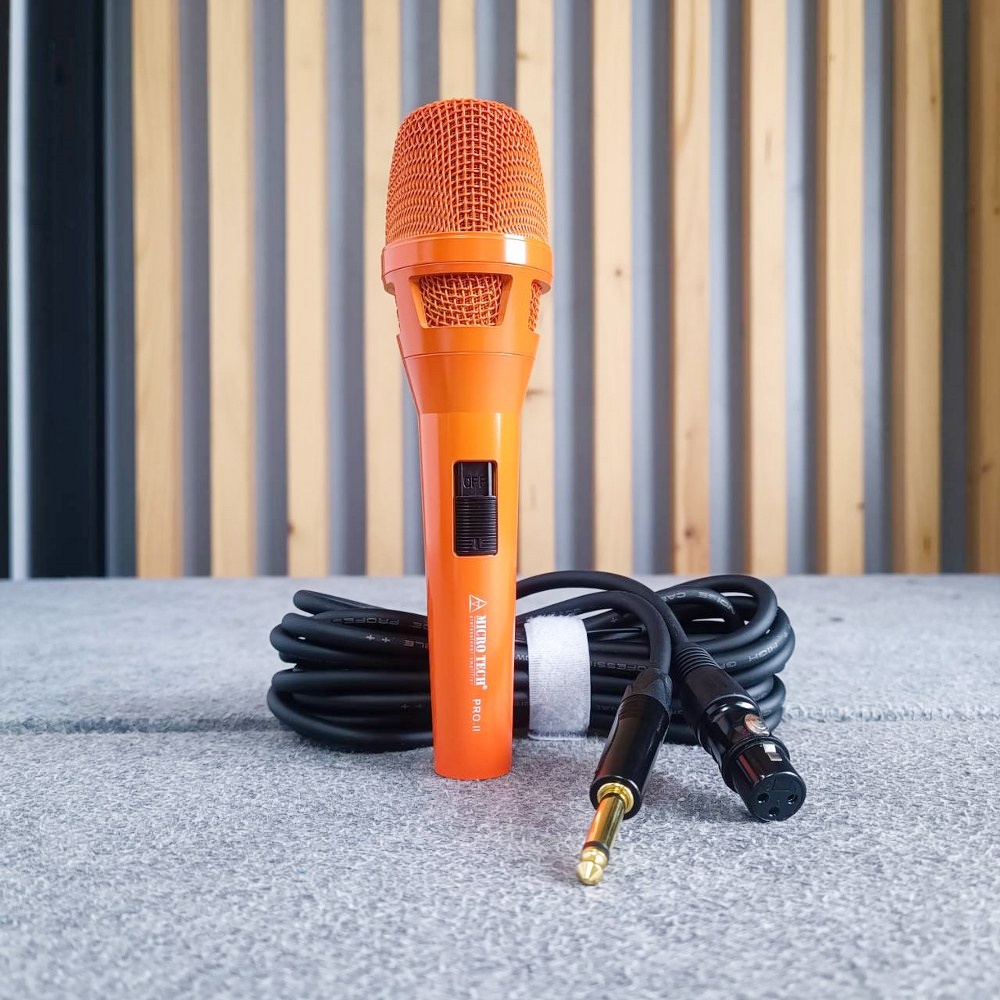 มี 4สี ให้เลือก สีดำ/สีขาว/สีฟ้า/สีส้ม MICROTECH PRO.II ไมค์สาย ไมค์โครโฟน พร้อมสาย5เมตร MICRO TECH PRO II ไมโครเทค ไมค์คาราโอเกะ ไมค์ ไมค์ร้องเพลง MICCROPHONE เอไอ-ไพศาล