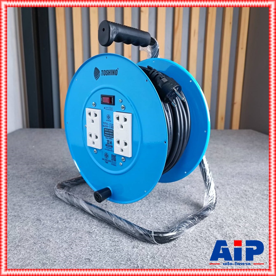 TOSHINO FM315T-20 ล้อสายไฟ VCT3X1 20M ล้อเก็บสายไฟจานเหล็ก VCT3x1.5 20 เมตร โตชิโน FM315T-30M เอไอ-ไพศาล