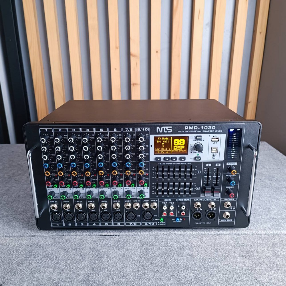 NTS PMR-1030 POWERMIXER ทรงตั้ง มิกเซอร์ PMR 1030 PMR1030 รองรับ BLUETOOTH มิกเซอร์บลูทูธ 10 input มิกซ์ บลูทูธ มิกเซอร์ Bluetooth mixer เครื่องเสียง มิกเซอร์เอฟเฟค เอไอ-ไพศาล