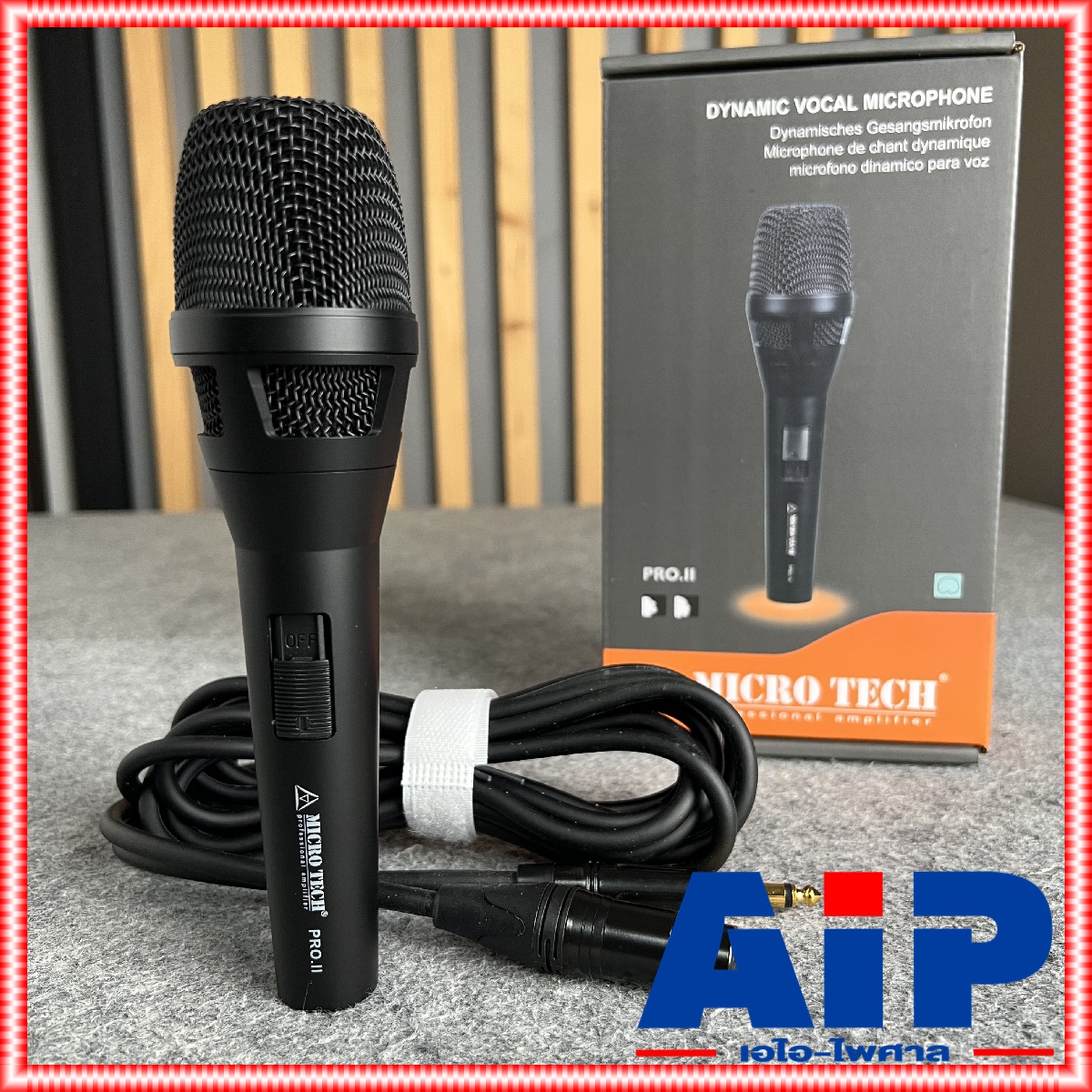 สีดำ MICROTECH PRO.II ไมค์สาย ไมค์โครโฟน พร้อมสาย5เมตร MICRO TECH PRO II ไมโครเทค ไมค์คาราโอเกะ ไมค์ ไมค์ร้องเพลง MICCROPHONE เอไอ-ไพศาล