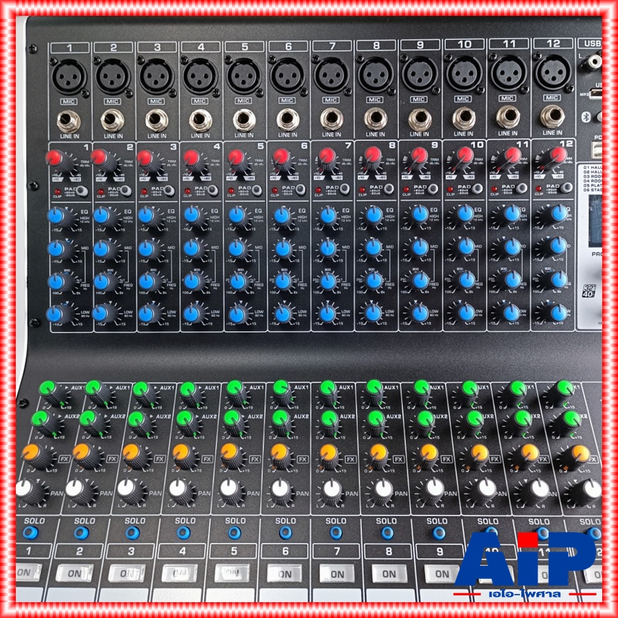 PROEUROTECH PMX-P12650 X4 POWERMIXER+บูลทูส เพาเวอร์มิกเซอร์ รุ่นใหม่ โปรยูโรเทค 12 ช่องไมค์ 4 ช่องขับลำโพง 650 วัตต์ ตัดความถี่ซับได้ PMXP12650X4 เอไอ-ไพศาล