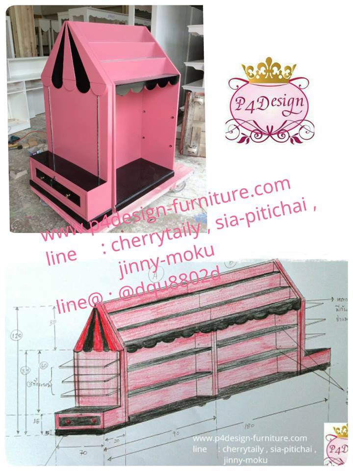ตู้ขั้นบันไดวินเทจกลางร้านโชว์ 2 หน้า บ้าน