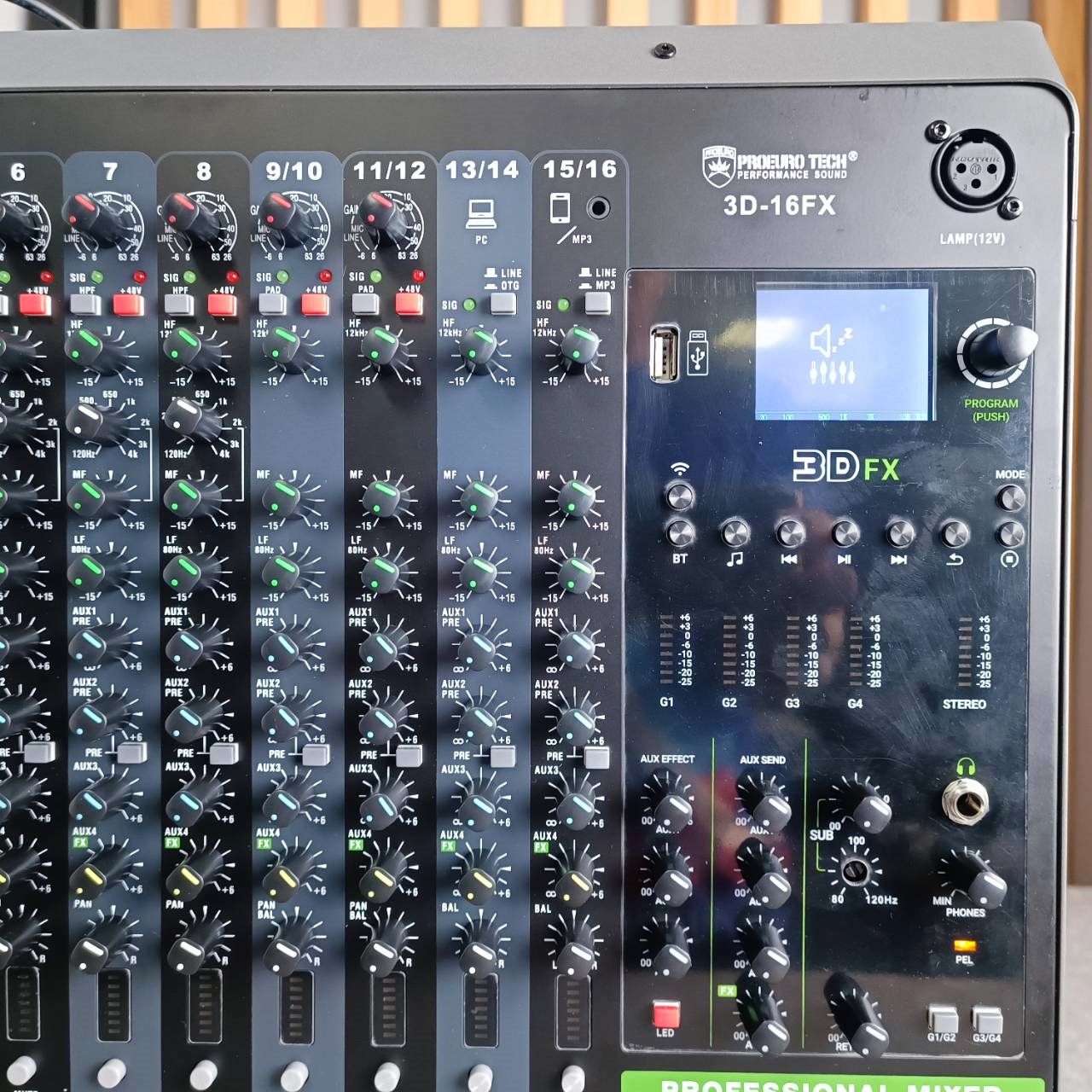 PROEUROTECH 3D-16FX MIXER อนาล็อกมิกเซอร์ ช่องเสียบไมค์ 16 ช่อง 2 Aux มอนิเตอร์ 3D16FX 3D 16FX เอไอ-ไพศาล