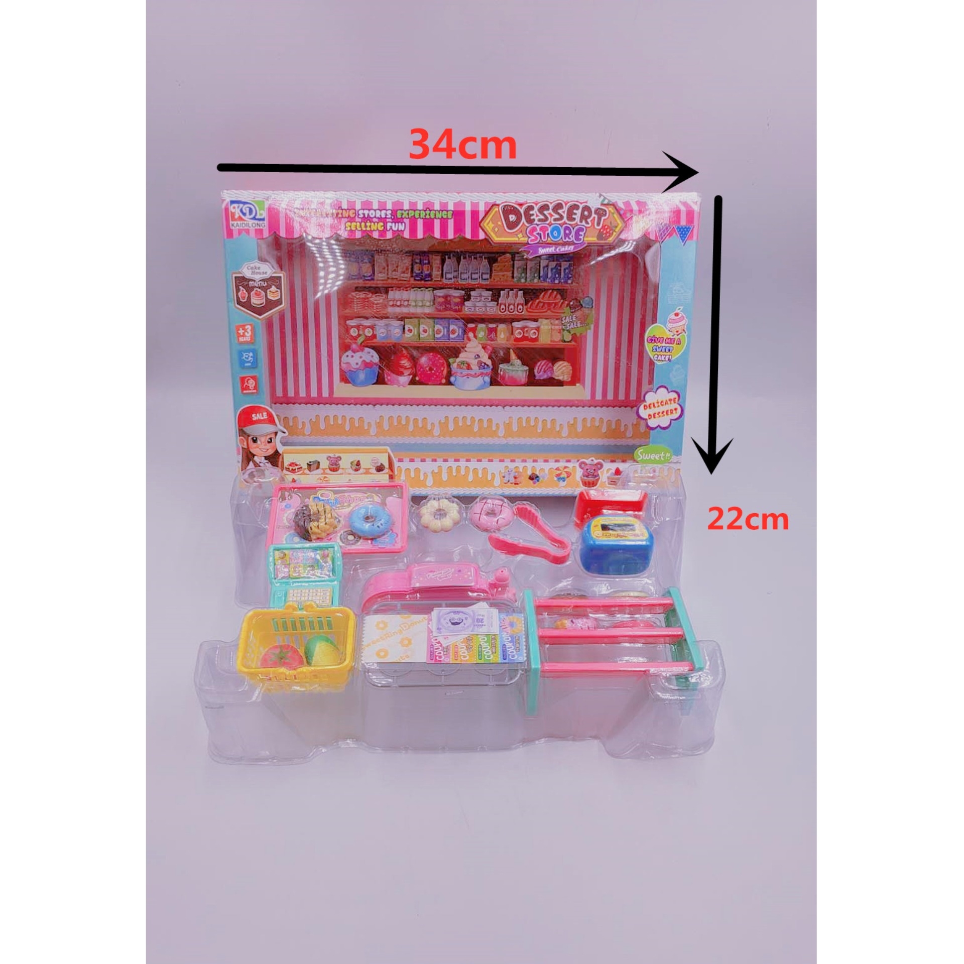 KDL888-34A ของเล่นร้านค้าพร้อมแคชเชียร์ ร้านโดนัทของเล่น