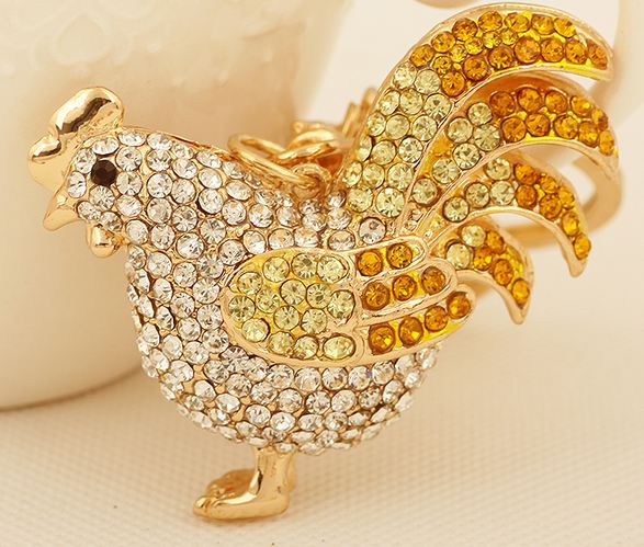 พวงกุญแจ รถยนต์ บ้าน พวงกุญแจ ติดคริสตัล สุดหรู รูป ไก่ ของขวัญวันเกิด คนเกิด ปีระกา ปีไก่ พวงกุญแจคริสตัล สวยหรู มีสไตล์ 996197