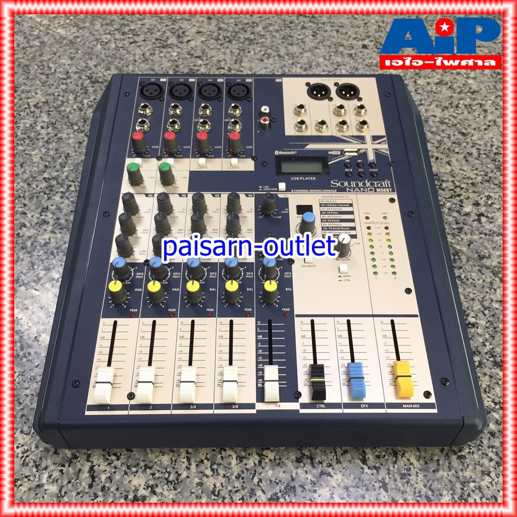 SOUNDCRAFT NANO M08BT MIXER มิกเซอร์อนาล็อก รองรับบลูทูธ และ USB นาโน M-08BT M 08BT เอไอไพศาล +++