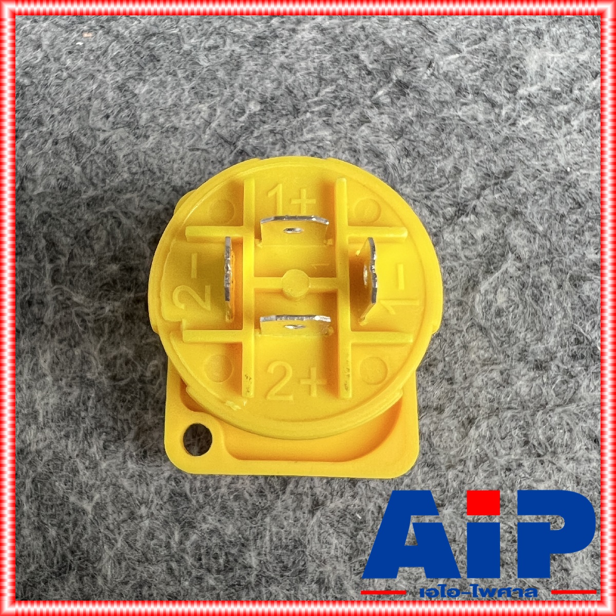 สีเหลือง LIDGE YM-115Y ติดแท่นเหลี่ยม แจ็คสเปคคอน YM-115 ym 115 ym115 สเปคค่อน ตัวเมีย Connector 4-pole Speak-On เอไอ-ไพศาล