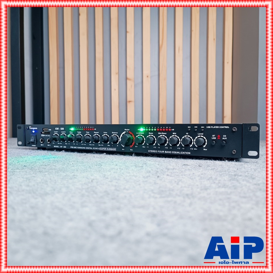 KINGWA KW-589 ปรีคาราโอเกะ USB bluetooth ปรีแอมป์ คาราโอเกะ บลูทูธ KING WA KW589 KW 589 ปรี ปรีแอมป์ เอไอ-ไพศาล
