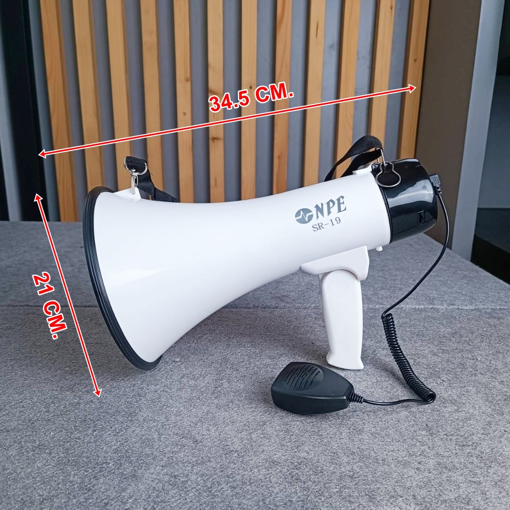 NPE SR-19 โทรโข่ง อัดเสียง ชาร์จแบตได้ USB Bluetooth Megaphone SR 19 SR19 เอไอ-ไพศาล