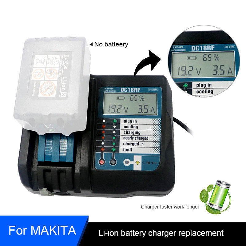 ที่ชาร์จแบต Makita มากีต้า 18V 3.5A รุ่นชาร์จเร็ว มีจอ งานเทียบคุณภาพดี มีหน้าจอแสดงการชาร์จ