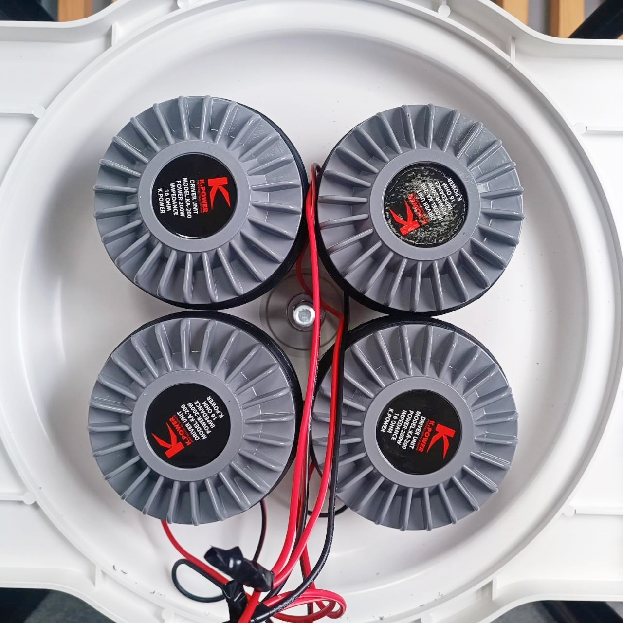 K.POWER ABS21 4x4 21นิ้ว ปากฮอร์น4ยูนิต 4แกน (ABS) พร้อมยูนิต KA-200 มีโครงเหล็กล้อมรอบ4x4 KA200 KA 200 เอไอ-ไพศาล