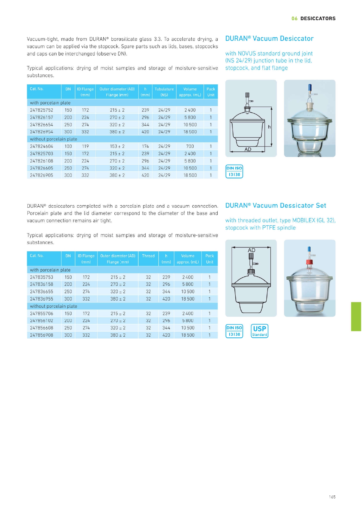 Dessicator Vacuum Set (โถดูดความชื้น)-Duran Geramany