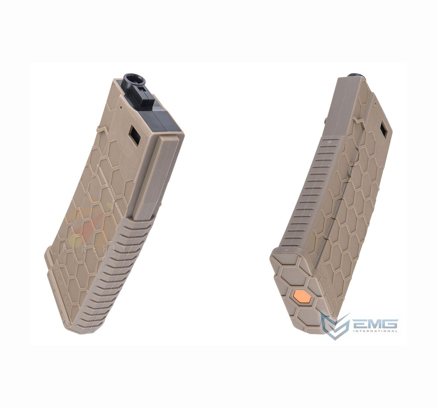 EMG HEXMAG LICENSED 230RD POLYMER MID-CAP MAGAZINE FOR M4 / M16 SERIES AIRSOFT AEG RIFLES (COLOR: DARK EARTH / SINGLE MAGAZINE)