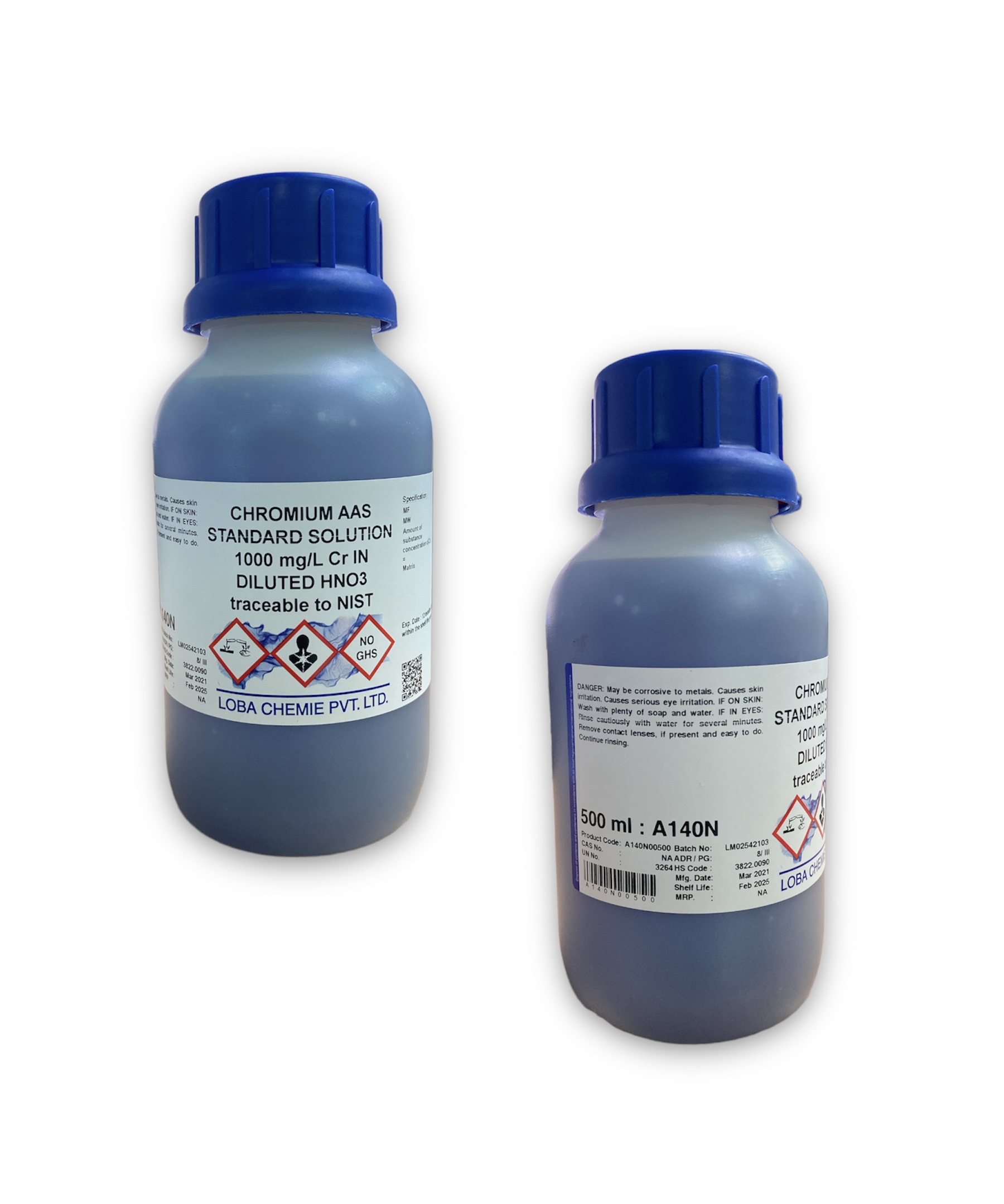 Standard Solution for AAS, Tin, Sodium,Iron,Zinc, Manganese, Chromium 500 ml -Loba India