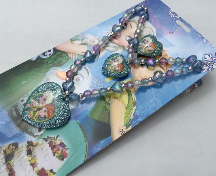 HCH19 เครื่องประดับเด็กการ์ตูน ชุดสร้อยคอ สร้อยข้อมือ แหวน แพ็คละ