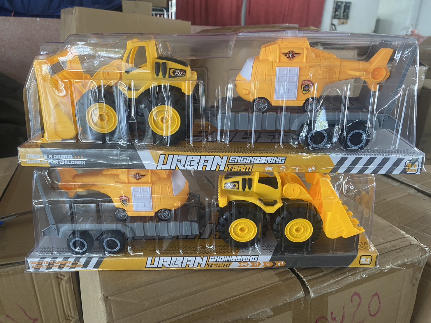 4883-118 รถของเล่น รถก่อสร้างบรรทุกคอปเตอร์ฝาครอบ ปลีกชิ้นละ